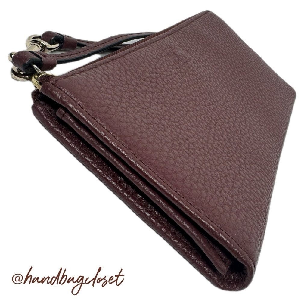 Coach Burgundy Oxblood Grain Leather Wristlet Wallet - Picture 6 of 12